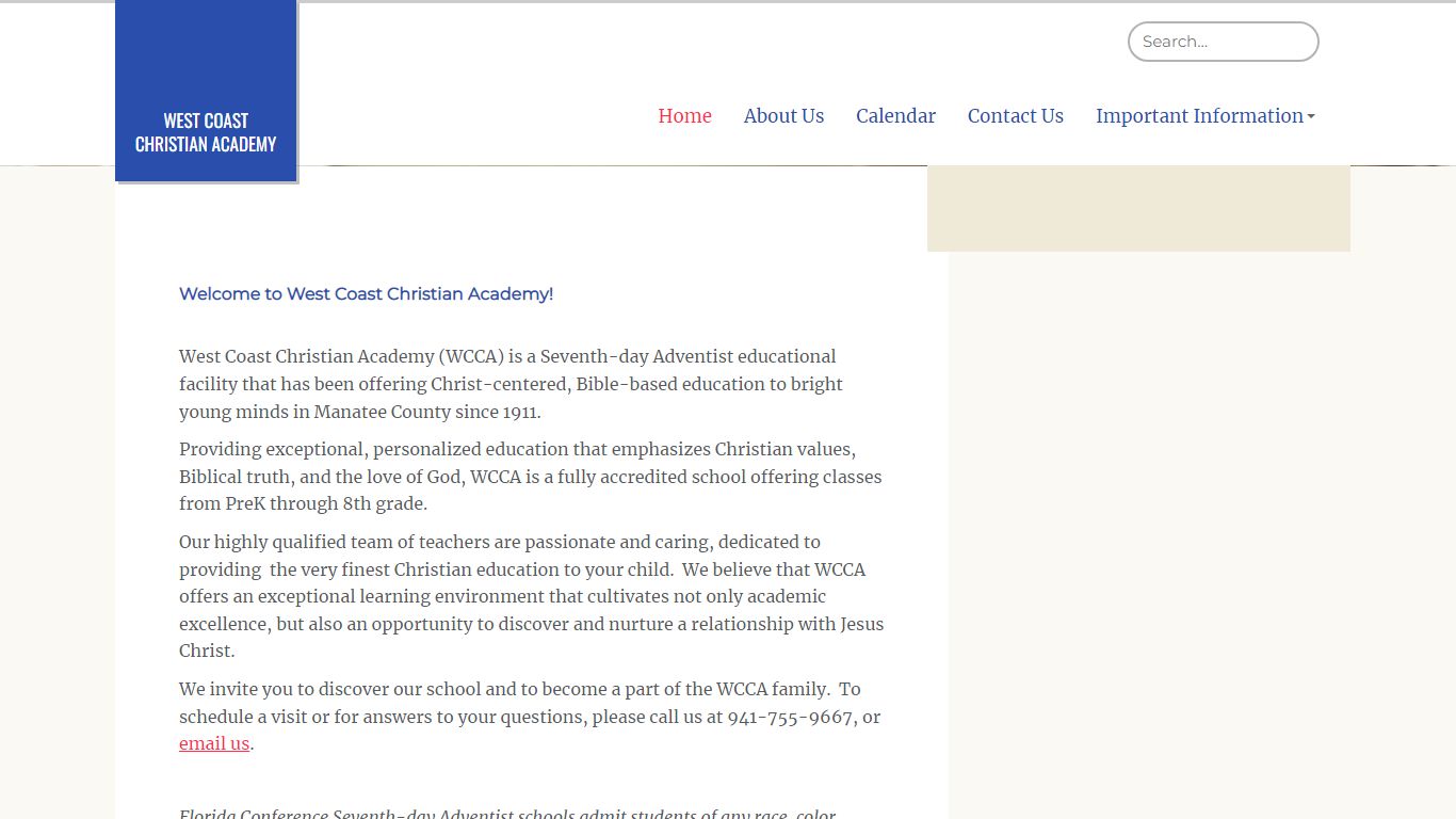Home : West Coast Christian Academy Bradenton FL